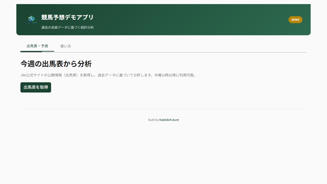 競馬予想デモ — 統計分析 × 機械学習